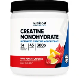 creatina monohidrato en polvo Nutricost ponche de frutas